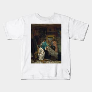 The Collector Of Pictures At The Time Of Augustus by Lawrence Alma-Tadema Kids T-Shirt